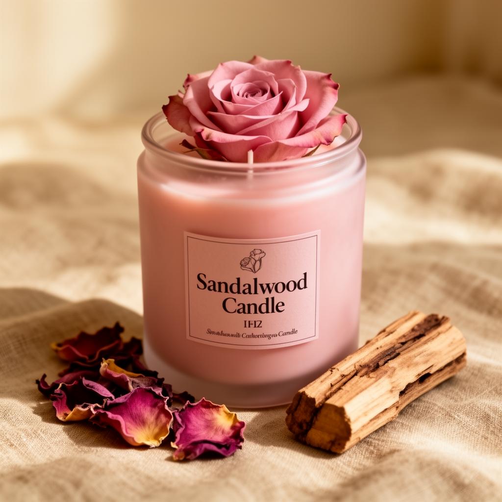 Rose & Sandelholz Kerze
